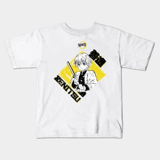 DEMON SLAYER: ZENITSU YELLOW (GRUNGE STYLE) Kids T-Shirt